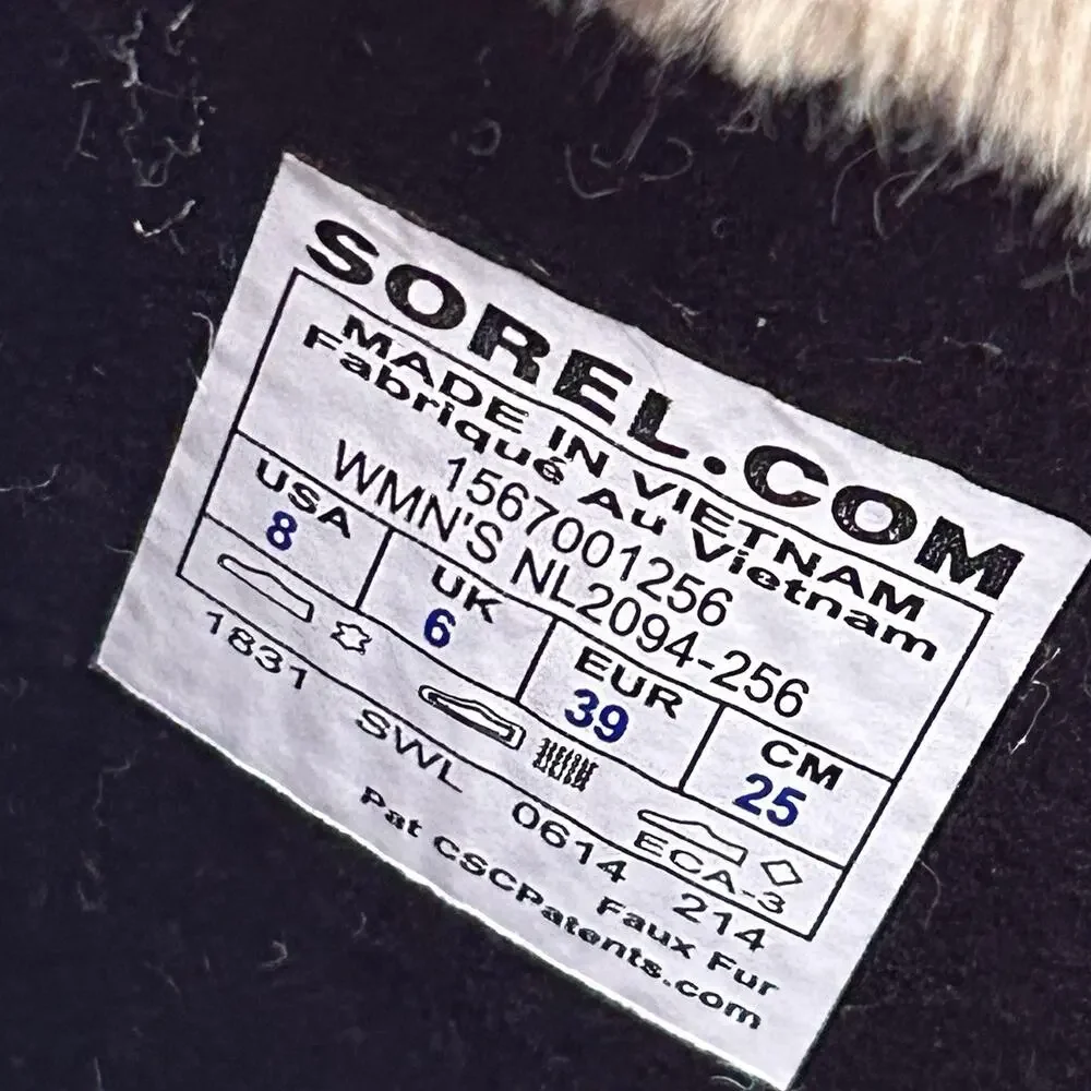 Sorel Women’s 8 Winter Snow Boots Brown Red Lace Faux Fur Tall Waterproof